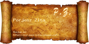 Porjesz Zita névjegykártya